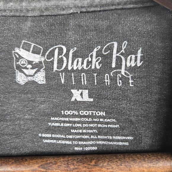 Black Kat Vintage Men's Size XL Social Distortion Skelly Short Sleeve T-Shirt - Picture 3 of 4